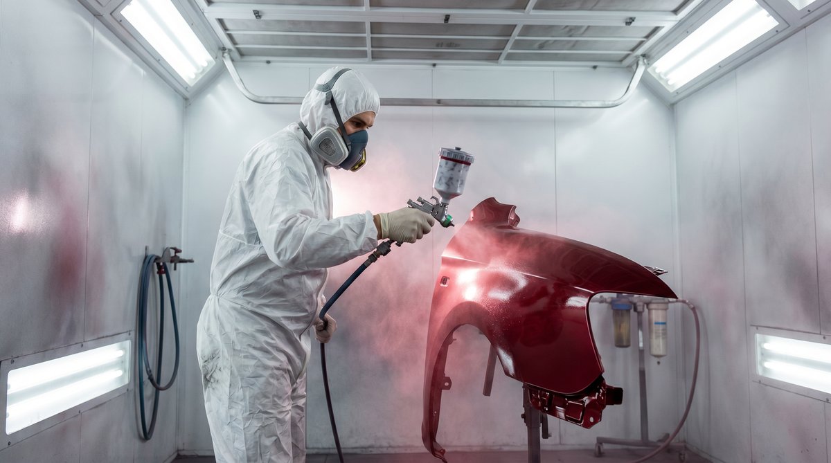 黄色仓库喷漆短视频